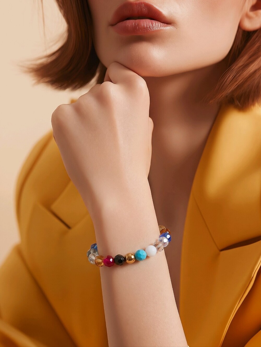 Multicolored Faceted Swarovski Crystal Bracelet